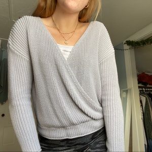 Front Wrap knit sweater